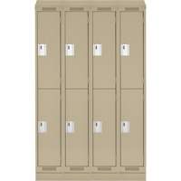 Clean Line Lockers, 2 -tier, Bank of 4, 48" x 18" x 82", Steel, Beige, Rivet (Assembled) Auto Electric Service Ltd.