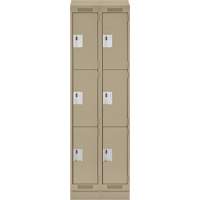 Clean Line Lockers, 3 -tier, Bank of 2, 24" x 18" x 82", Steel, Beige, Rivet (Assembled) Auto Electric Service Ltd.