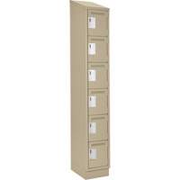 Clean Line Lockerette , 6 -tier, 12" x 18" x 82", Steel, Beige, Rivet (Assembled) Auto Electric Service Ltd.
