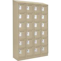 Clean Line Lockerette , 6 -tier, Bank of 4, 48" x 18" x 82", Steel, Beige, Rivet (Assembled) Auto Electric Service Ltd.