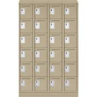 Clean Line Lockerette , 6 -tier, Bank of 4, 48" x 18" x 82", Steel, Beige, Rivet (Assembled) Auto Electric Service Ltd.
