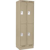 Clean Line Lockers, 2 -tier, Bank of 2, 24" x 18" x 76", Steel, Beige, Rivet (Assembled) Auto Electric Service Ltd.