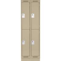 Clean Line Lockers, 2 -tier, Bank of 2, 24" x 18" x 76", Steel, Beige, Rivet (Assembled) Auto Electric Service Ltd.