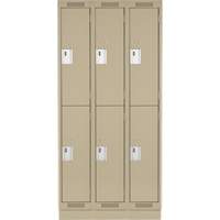 Clean Line Lockers, 2 -tier, Bank of 3, 36" x 18" x 76", Steel, Beige, Rivet (Assembled) Auto Electric Service Ltd.