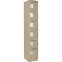 Clean Line Lockerette, 6 -tier, 12" x 18" x 76", Steel, Beige, Rivet (Assembled) Auto Electric Service Ltd.