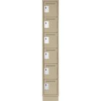 Clean Line Lockerette, 6 -tier, 12" x 18" x 76", Steel, Beige, Rivet (Assembled) Auto Electric Service Ltd.