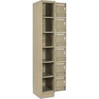 Clean Line Lockerette, 6 -tier, Bank of 4, 48" x 18" x 76", Steel, Beige, Rivet (Assembled) Auto Electric Service Ltd.
