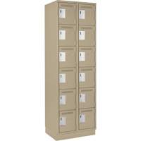 Clean Line Lockerette, 6 -tier, Bank of 2, 24" x 18" x 76", Steel, Beige, Rivet (Assembled) Auto Electric Service Ltd.