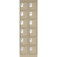 Clean Line Lockerette, 6 -tier, Bank of 2, 24" x 18" x 76", Steel, Beige, Rivet (Assembled) Auto Electric Service Ltd.