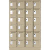 Clean Line Lockerette, 6 -tier, Bank of 4, 48" x 18" x 76", Steel, Beige, Rivet (Assembled) Auto Electric Service Ltd.