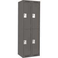 Casiers Clean Line, 2 niveaux, Bloc de 2, 24" x 18" x 72", Acier, Charbon, Rivet (assembl&eacute;) Auto Electric Service Ltd.