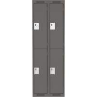 Casiers Clean Line, 2 niveaux, Bloc de 2, 24" x 18" x 72", Acier, Charbon, Rivet (assembl&eacute;) Auto Electric Service Ltd.