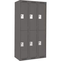Casiers Clean Line, 2 niveaux, Bloc de 3, 36" x 18" x 72", Acier, Charbon, Rivet (assembl&eacute;) Auto Electric Service Ltd.