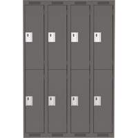 Clean Line Lockers, 2 -tier, Bank of 4, 48" x 18" x 72", Steel, Charcoal, Rivet (Assembled) Auto Electric Service Ltd.