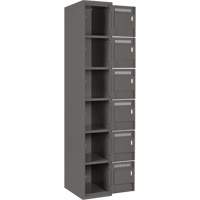 Clean Line Lockerette, 6 -tier, Bank of 4, 48" x 18" x 72", Steel, Charcoal, Rivet (Assembled) Auto Electric Service Ltd.