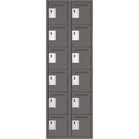 Clean Line Lockerette, 6 -tier, Bank of 2, 24" x 18" x 72", Steel, Charcoal, Rivet (Assembled) Auto Electric Service Ltd.