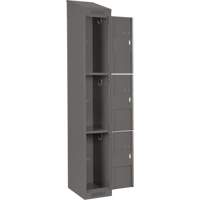 Clean Line Lockers, 3 -tier, Bank of 4, 48" x 18" x 78", Steel, Charcoal, Rivet (Assembled) Auto Electric Service Ltd.
