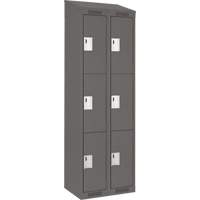 Clean Line Lockers, 3 -tier, Bank of 2, 24" x 18" x 78", Steel, Charcoal, Rivet (Assembled) Auto Electric Service Ltd.