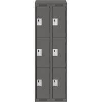 Clean Line Lockers, 3 -tier, Bank of 2, 24" x 18" x 78", Steel, Charcoal, Rivet (Assembled) Auto Electric Service Ltd.