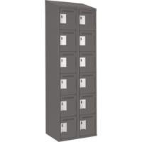 Clean Line Lockerette, 6 -tier, Bank of 2, 24" x 18" x 78", Steel, Charcoal, Rivet (Assembled) Auto Electric Service Ltd.