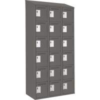 Clean Line Lockerette, 6 -tier, Bank of 3, 36" x 18" x 78", Steel, Charcoal, Rivet (Assembled) Auto Electric Service Ltd.