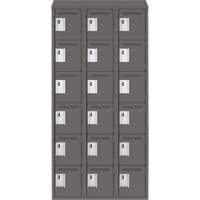 Clean Line Lockerette, 6 -tier, Bank of 3, 36" x 18" x 78", Steel, Charcoal, Rivet (Assembled) Auto Electric Service Ltd.