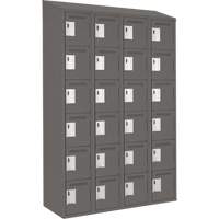 Clean Line Lockerette, 6 -tier, Bank of 4, 48" x 18" x 78", Steel, Charcoal, Rivet (Assembled) Auto Electric Service Ltd.