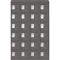 Clean Line Lockerette, 6 -tier, Bank of 4, 48" x 18" x 78", Steel, Charcoal, Rivet (Assembled) Auto Electric Service Ltd.