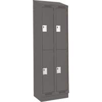 Clean Line Lockers, 2 -tier, Bank of 2, 24" x 18" x 82", Steel, Charcoal, Rivet (Assembled) Auto Electric Service Ltd.
