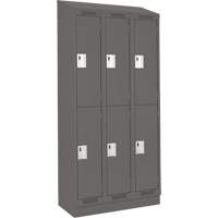 Clean Line Lockers, 2 -tier, Bank of 3, 36" x 18" x 82", Steel, Charcoal, Rivet (Assembled) Auto Electric Service Ltd.