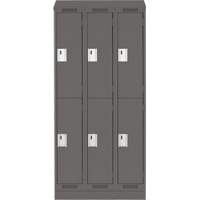 Clean Line Lockers, 2 -tier, Bank of 3, 36" x 18" x 82", Steel, Charcoal, Rivet (Assembled) Auto Electric Service Ltd.