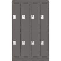 Casiers Clean Line, 2 niveaux, Bloc de 4, 48" x 18" x 82", Acier, Charbon, Rivet (assembl&eacute;) Auto Electric Service Ltd.