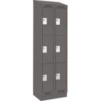 Clean Line Lockers, 3 -tier, Bank of 2, 24" x 18" x 82", Steel, Charcoal, Rivet (Assembled) Auto Electric Service Ltd.