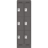 Clean Line Lockers, 3 -tier, Bank of 2, 24" x 18" x 82", Steel, Charcoal, Rivet (Assembled) Auto Electric Service Ltd.