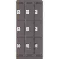 Clean Line Lockers, 3 -tier, Bank of 3, 36" x 18" x 82", Steel, Charcoal, Rivet (Assembled) Auto Electric Service Ltd.