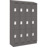 Clean Line Lockers, 3 -tier, Bank of 4, 48" x 18" x 82", Steel, Charcoal, Rivet (Assembled) Auto Electric Service Ltd.