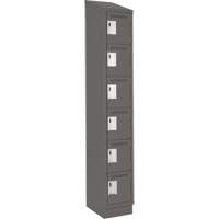 Clean Line Lockerette, 6 -tier, 12" x 18" x 82", Steel, Charcoal, Rivet (Assembled) Auto Electric Service Ltd.