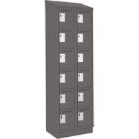 Clean Line Lockerette, 6 -tier, Bank of 2, 24" x 18" x 82", Steel, Charcoal, Rivet (Assembled) Auto Electric Service Ltd.