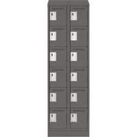 Clean Line Lockerette, 6 -tier, Bank of 2, 24" x 18" x 82", Steel, Charcoal, Rivet (Assembled) Auto Electric Service Ltd.