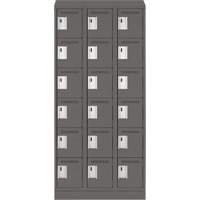 Clean Line Lockerette, 6 -tier, Bank of 3, 36" x 18" x 82", Steel, Charcoal, Rivet (Assembled) Auto Electric Service Ltd.
