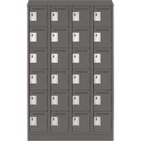 Clean Line Lockerette, 6 -tier, Bank of 4, 48" x 18" x 82", Steel, Charcoal, Rivet (Assembled) Auto Electric Service Ltd.