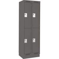 Clean Line Lockers, 2 -tier, Bank of 2, 24" x 18" x 76", Steel, Charcoal, Rivet (Assembled) Auto Electric Service Ltd.