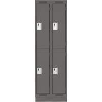 Clean Line Lockers, 2 -tier, Bank of 2, 24" x 18" x 76", Steel, Charcoal, Rivet (Assembled) Auto Electric Service Ltd.