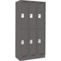Clean Line Lockers, 2 -tier, Bank of 3, 36" x 18" x 76", Steel, Charcoal, Rivet (Assembled) Auto Electric Service Ltd.