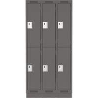 Clean Line Lockers, 2 -tier, Bank of 3, 36" x 18" x 76", Steel, Charcoal, Rivet (Assembled) Auto Electric Service Ltd.