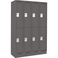 Casiers Clean Line, 2 niveaux, Bloc de 4, 48" x 18" x 76", Acier, Charbon, Rivet (assembl&eacute;) Auto Electric Service Ltd.