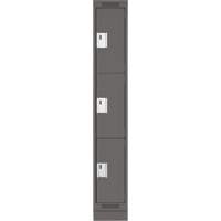 Clean Line Lockers, 3 -tier, 12" x 18" x 76", Steel, Charcoal, Rivet (Assembled) Auto Electric Service Ltd.