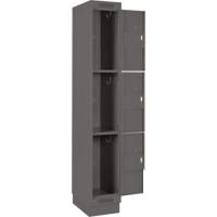 Clean Line Lockers, 3 -tier, Bank of 4, 48" x 18" x 76", Steel, Charcoal, Rivet (Assembled) Auto Electric Service Ltd.