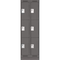 Clean Line Lockers, 3 -tier, Bank of 2, 24" x 18" x 76", Steel, Charcoal, Rivet (Assembled) Auto Electric Service Ltd.