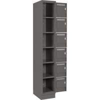 Clean Line Lockerette, 6 -tier, Bank of 4, 48" x 18" x 76", Steel, Charcoal, Rivet (Assembled) Auto Electric Service Ltd.